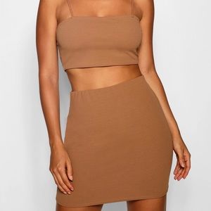 Boohoo Strappy Crop & Mini Skirt Two Piece Set